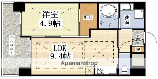 ノルデンハイム江坂Ⅱ(1LDK/6階)の間取り写真