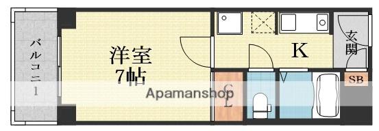 ストークマンション西中島(1K/4階)の間取り写真