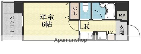 エスリード新大阪第8(1K/4階)の間取り写真