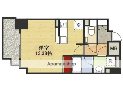 インザグレイス東三国(ワンルーム/10階)の間取り写真