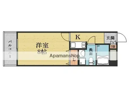 第2クリスタルハイム新大阪(1K/7階)の間取り写真
