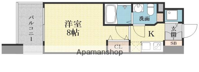 プラウドフラット新大阪(1K/14階)の間取り写真
