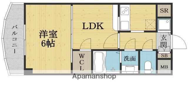 ノルデンタワー新大阪アネックス(1LDK/26階)の間取り写真