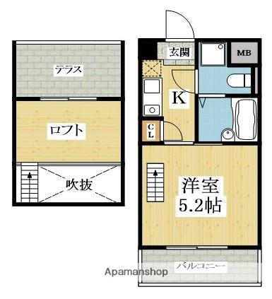 ハイムフィオリア(1K/10階)の間取り写真