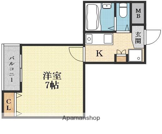 第一クリスタルハイム新大阪(1K/4階)の間取り写真