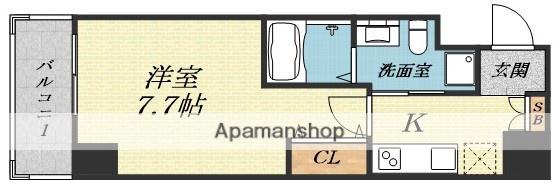 パークヒルズ東三国ヴィジョン(1K/4階)の間取り写真