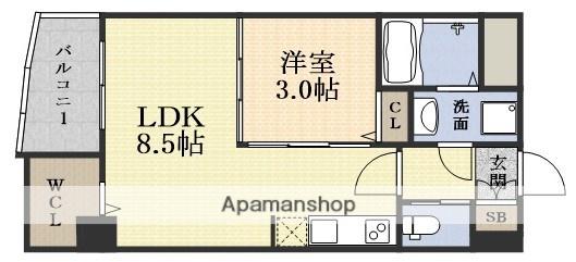 SEST新大阪(1LDK/3階)の間取り写真