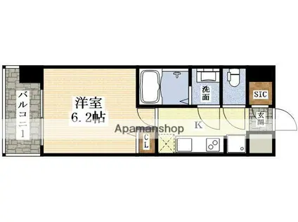 リッツ新大阪(1K/11階)の間取り写真