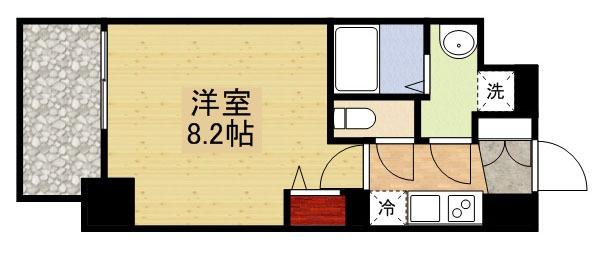 ディームス江坂(1K/2階)の間取り写真