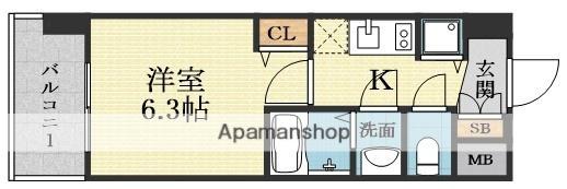 アドバンス新大阪ウエストゲート1(1K/5階)の間取り写真