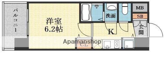 アドバンス新大阪ウエストゲート1(1K/10階)の間取り写真