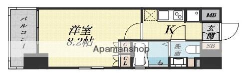 ミュプレ江坂(1K/10階)の間取り写真