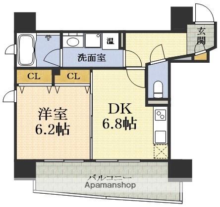 サンレムート江坂セカンド(1DK/6階)の間取り写真
