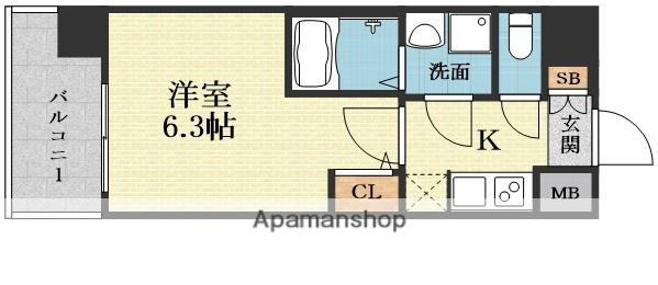 S-RESIDENCE新大阪リデンテ(1K/8階)の間取り写真