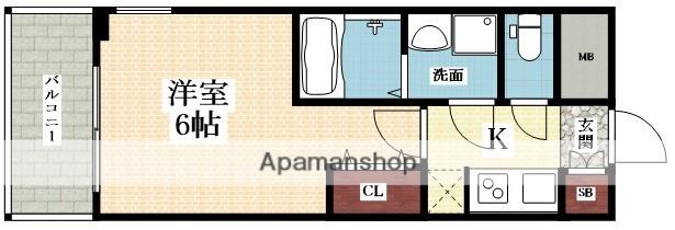 M-RESIDENCE新大阪ガーデン(1K/7階)の間取り写真