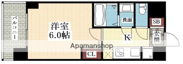 M-RESIDENCE新大阪ガーデン(1K/11階)の間取り写真