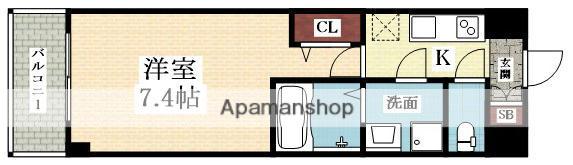 M-RESIDENCE新大阪ガーデン(1K/6階)の間取り写真