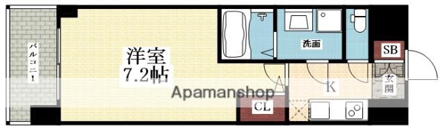 M-RESIDENCE新大阪ガーデン(1K/7階)の間取り写真