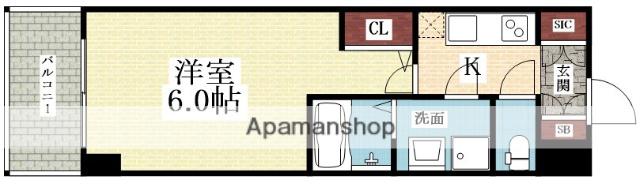 M-RESIDENCE新大阪ガーデン(1K/4階)の間取り写真
