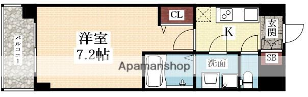 M-RESIDENCE新大阪ガーデン(1K/6階)の間取り写真