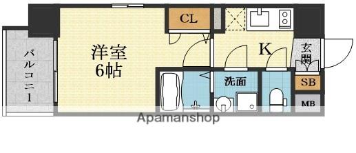 エスリード新大阪グランファースト(1K/8階)の間取り写真