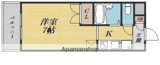 みどり之園(1K/1階)の間取り写真