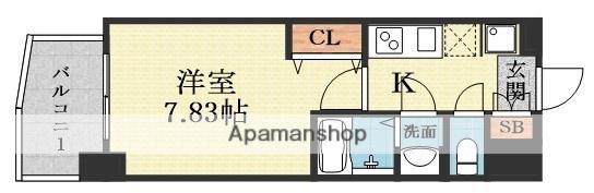 LUXE東三国Ⅴ(1K/12階)の間取り写真