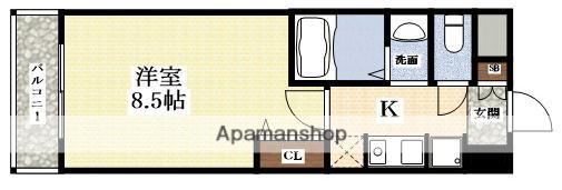 プルミエールメゾン江坂(1K/6階)の間取り写真