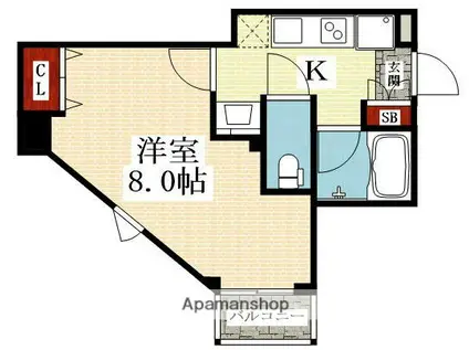 ラファミーユケイ(1K/3階)の間取り写真