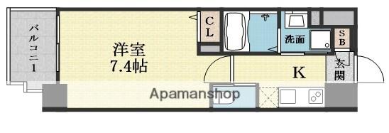 プレイシズ新大阪(1K/3階)の間取り写真