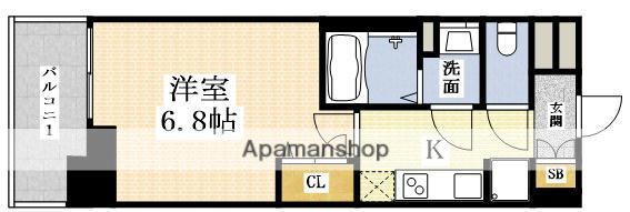 プレサンスOSAKA西中島リエゾン(1K/7階)の間取り写真