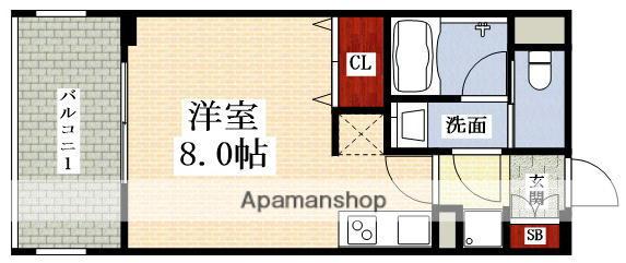 パークフラッツ東三国(ワンルーム/10階)の間取り写真