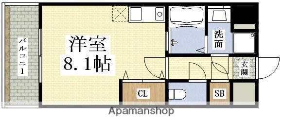 アーデン江坂2(ワンルーム/8階)の間取り写真