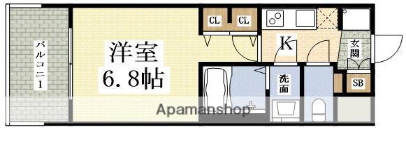 プレサンス神崎川ファインブレス(1K/2階)の間取り写真