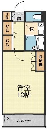 伸栄マンション(1K/2階)の間取り写真