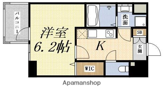 エレガントレジデンス淀川(1K/6階)の間取り写真