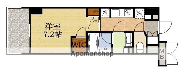 THE MUTUAL江坂(1K/5階)の間取り写真