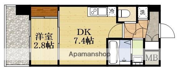 セレニテ江坂ミラク(1DK/6階)の間取り写真