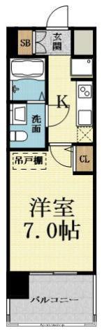 セレニテ東三国ミラク(1K/15階)の間取り写真