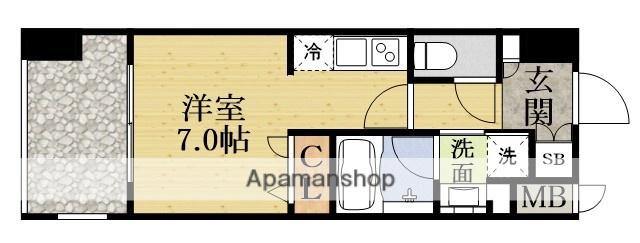 GATECOURT東三国ノース(ワンルーム/6階)の間取り写真