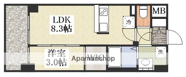 MAXIV CROS 江坂(1LDK/4階)の間取り写真