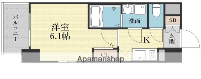 エスリード ザ・グラン大阪ノース(1K/10階)の間取り写真