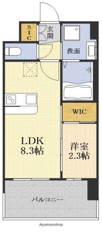 セレニテ江坂エクラ(1LDK/7階)の間取り写真