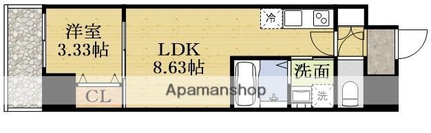 アーバンパーク新大阪(1LDK/6階)の間取り写真