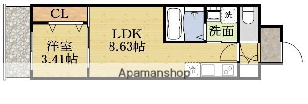 アーバンパーク新大阪(1LDK/6階)の間取り写真