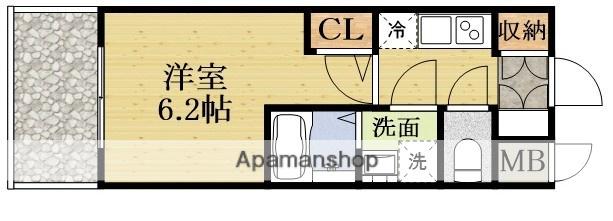 エステムコート新大阪ⅩⅥパルス(1K/6階)の間取り写真