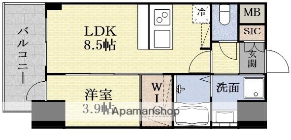 エステムコート新大阪ⅩⅦベイス(1LDK/9階)の間取り写真
