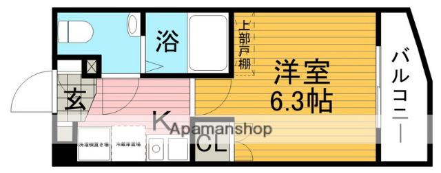 ウインズコート石橋(1K/4階)の間取り写真