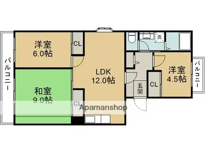 メゾン呉羽の里(3LDK/2階)の間取り写真