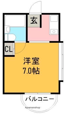 コスモ78(ワンルーム/2階)の間取り写真